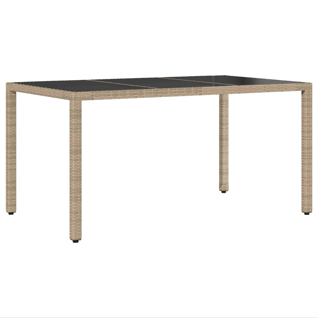 Set da Pranzo per Giardino 5 pcs Beige Poly Rattan