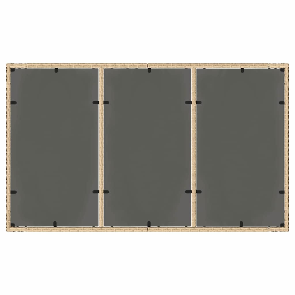 Set da Pranzo per Giardino 5 pcs Beige Poly Rattan