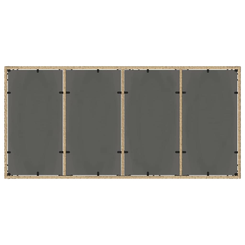 Set da Pranzo per Giardino 7 pcs Beige Poly Rattan