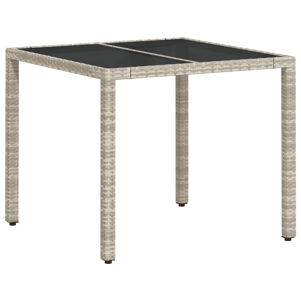 Set da Pranzo per Giardino 3 pcs Grigio chiaro Poly Rattan