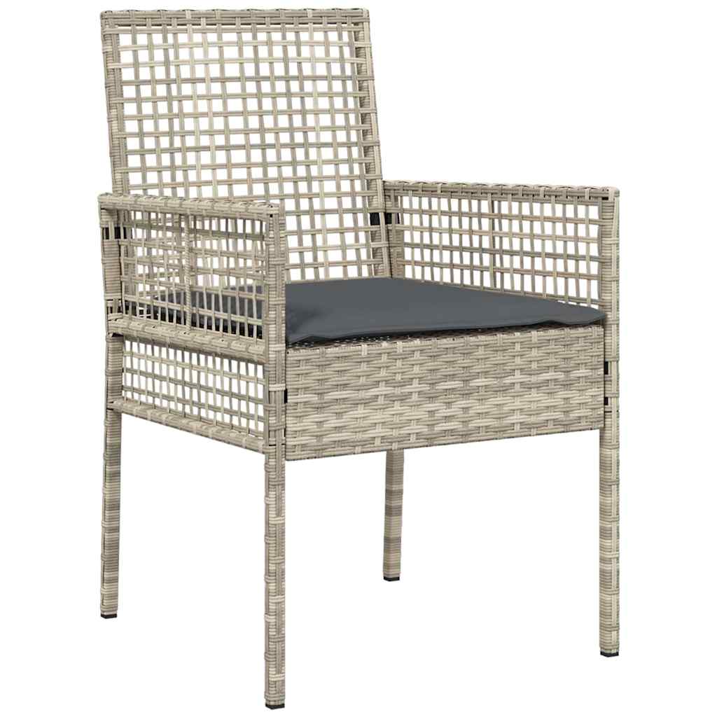 Set da Pranzo per Giardino 9 pcs Grigio chiaro Poly Rattan
