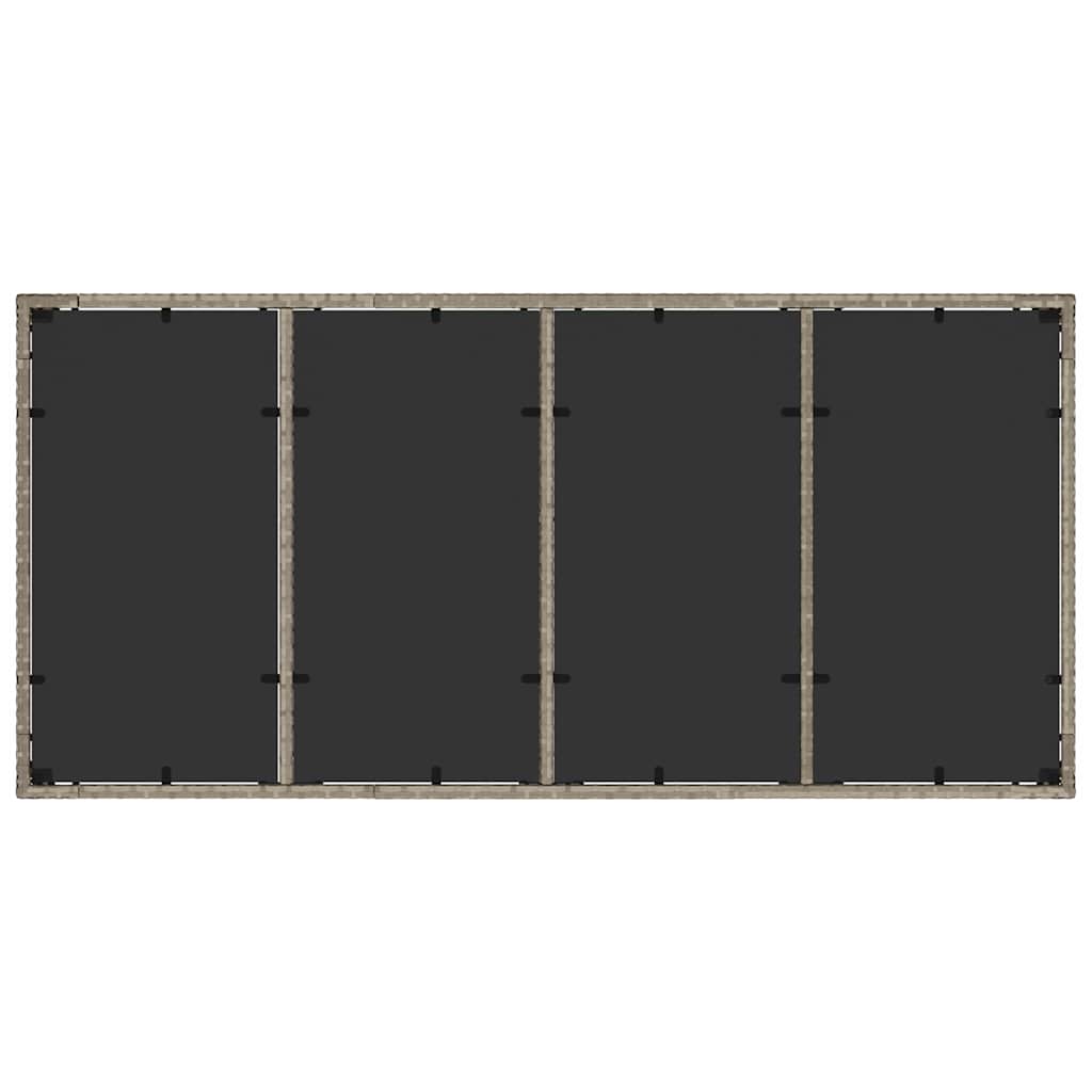 Set da Pranzo per Giardino 9 pcs Grigio chiaro Poly Rattan