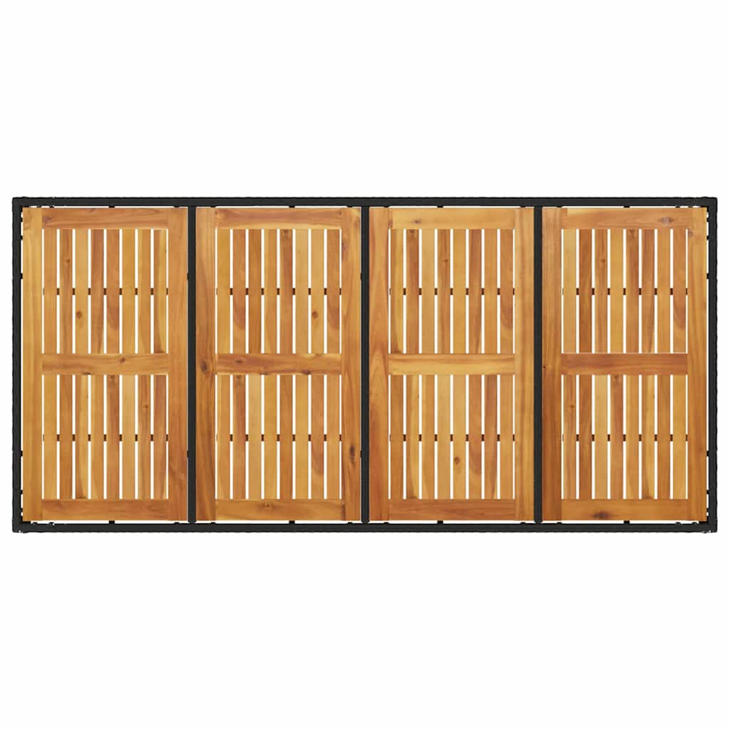 Set da Pranzo per Giardino 7 pcs Nero Poly Rattan