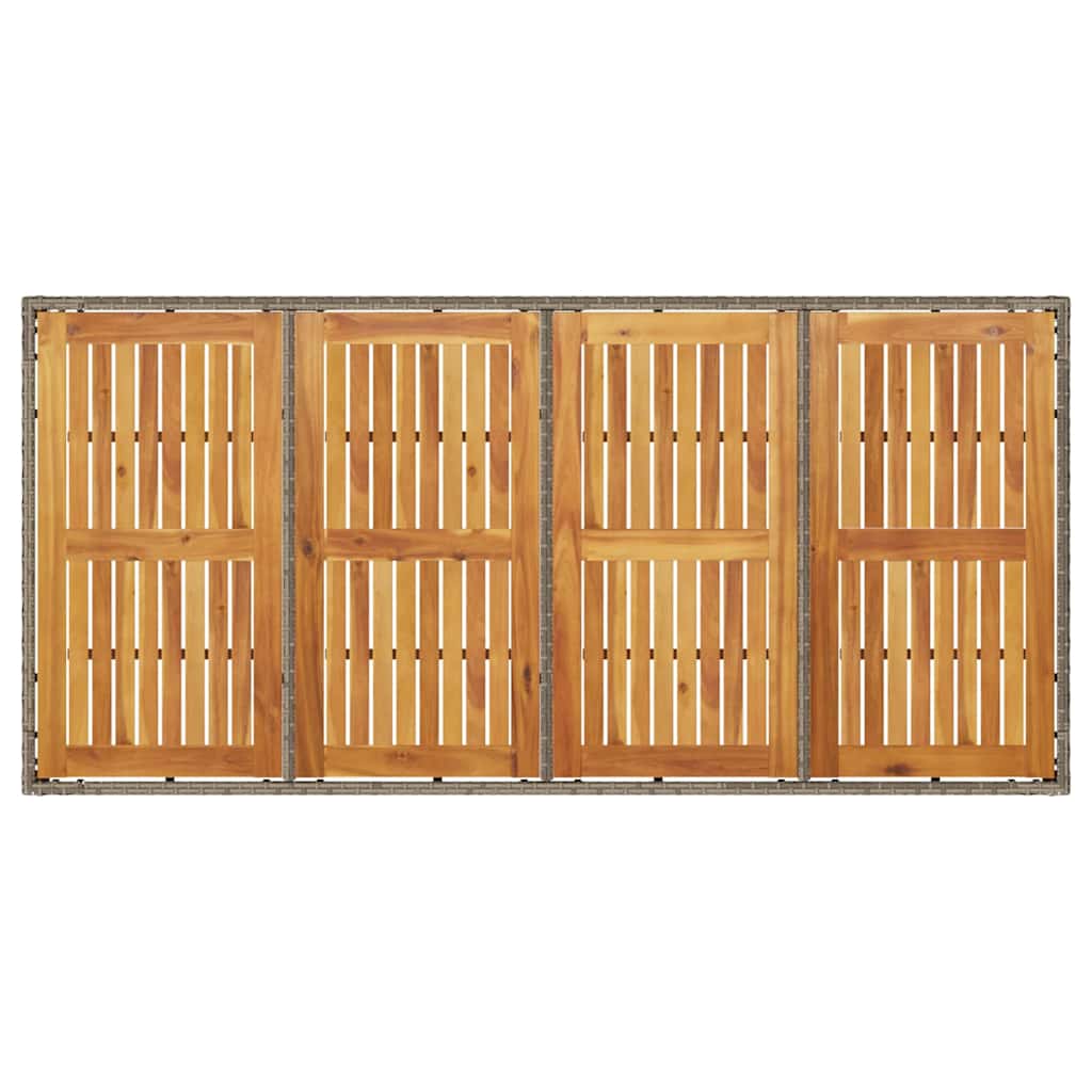 Set da Pranzo per Giardino 9 pcs Grigio Poly Rattan