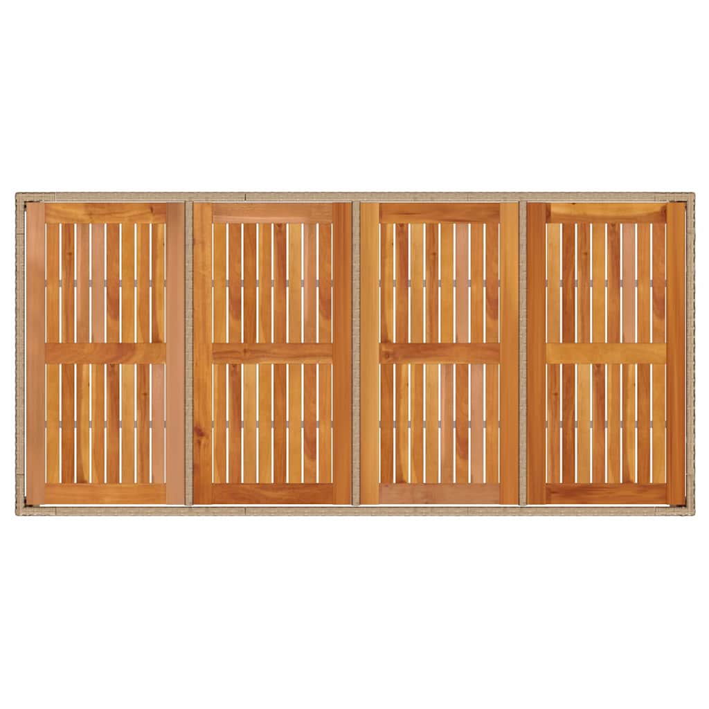 Set da Pranzo per Giardino 7 pcs Beige Poly Rattan