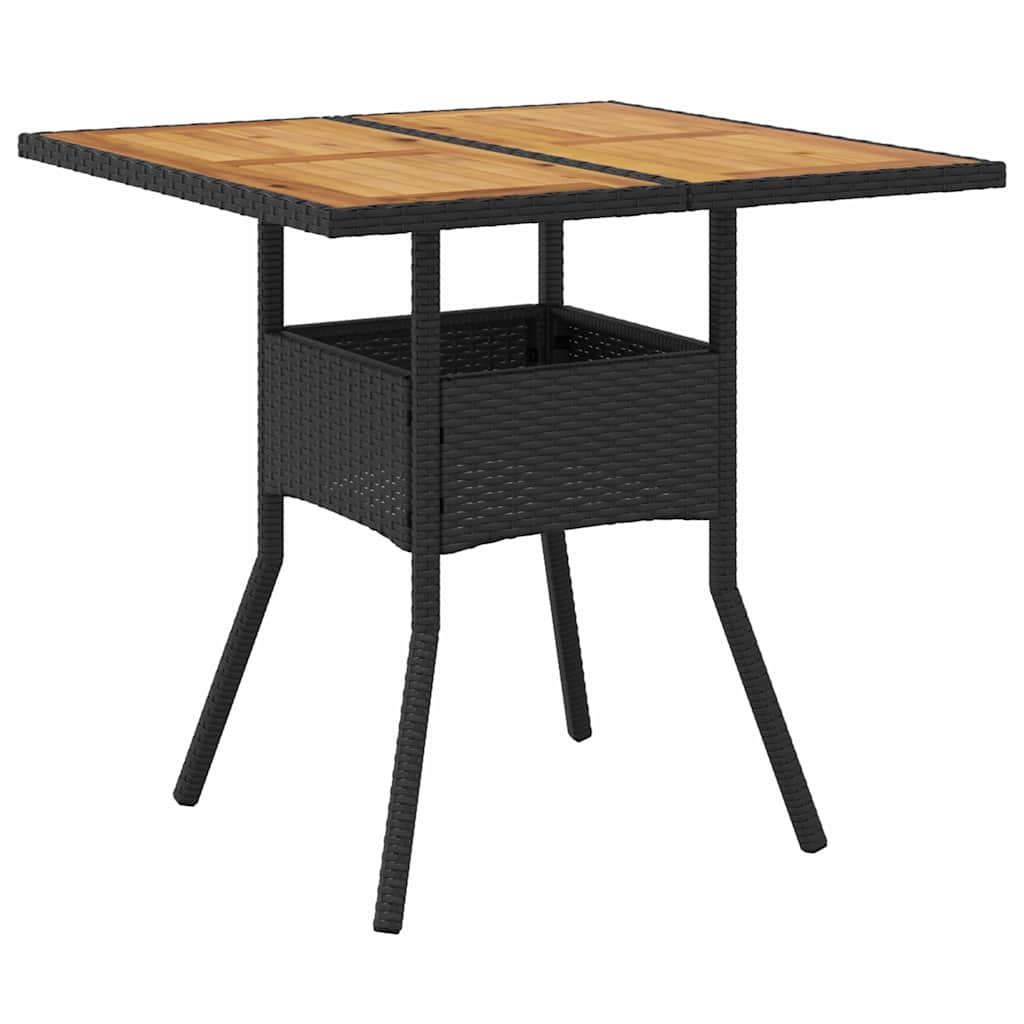 Set da Pranzo per Giardino 5 pcs Nero Poly Rattan