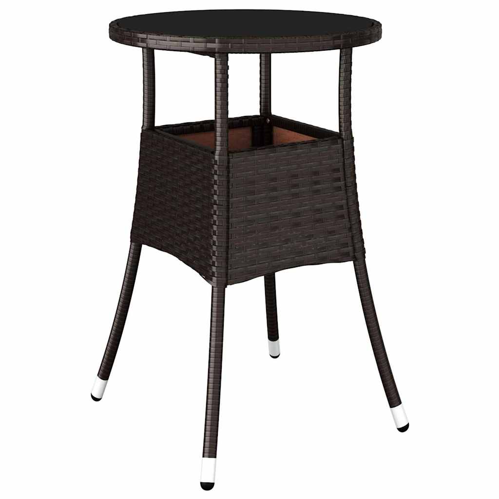 Set da Pranzo per Giardino 3 pcs Marrone Poly Rattan