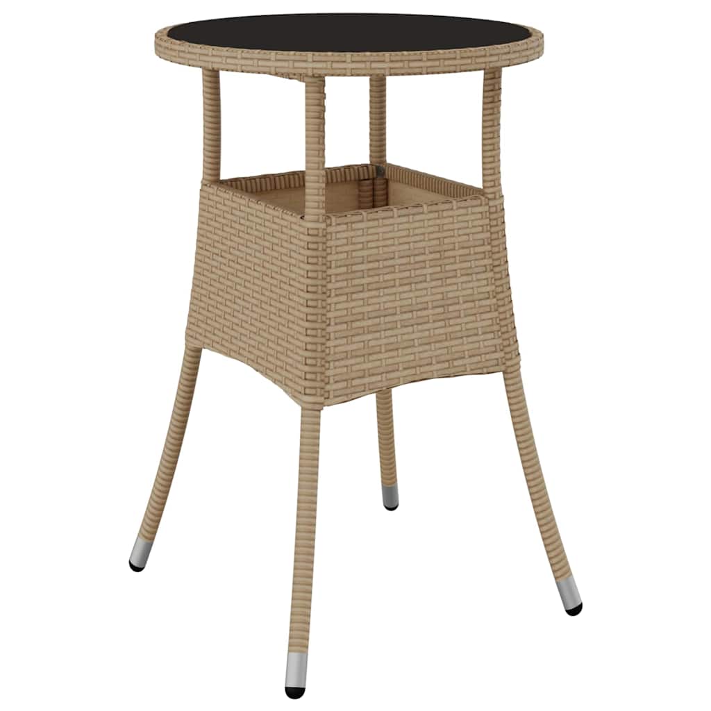 Set da Pranzo per Giardino 5 pcs Beige Poly Rattan