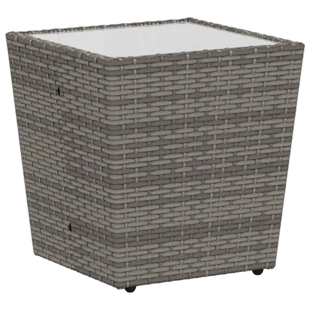 Set Bistro da Giardino 3 pcs Grigio Poly Rattan