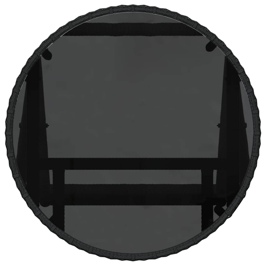 Set Bistro da Giardino 3 pcs Nero Poly Rattan