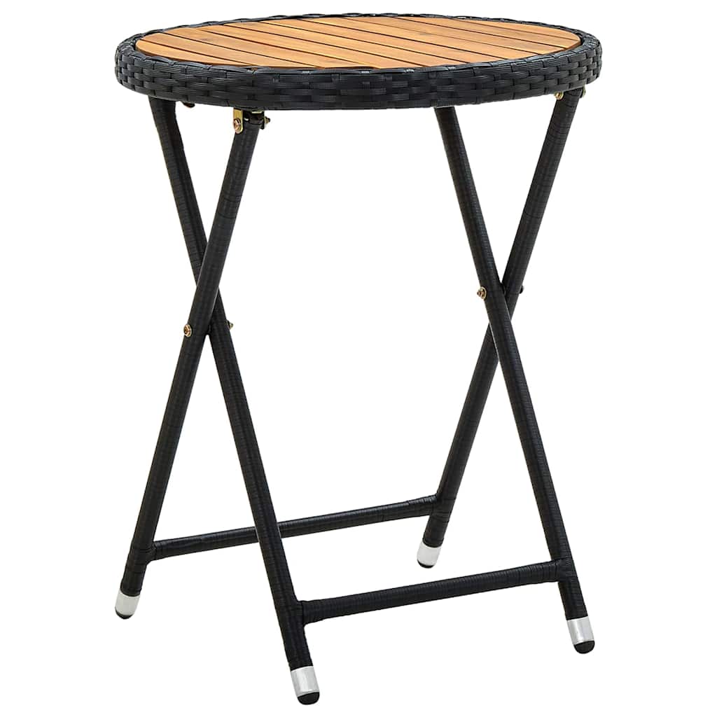 Set Bistro da Giardino 3 pcs Nero Poly Rattan