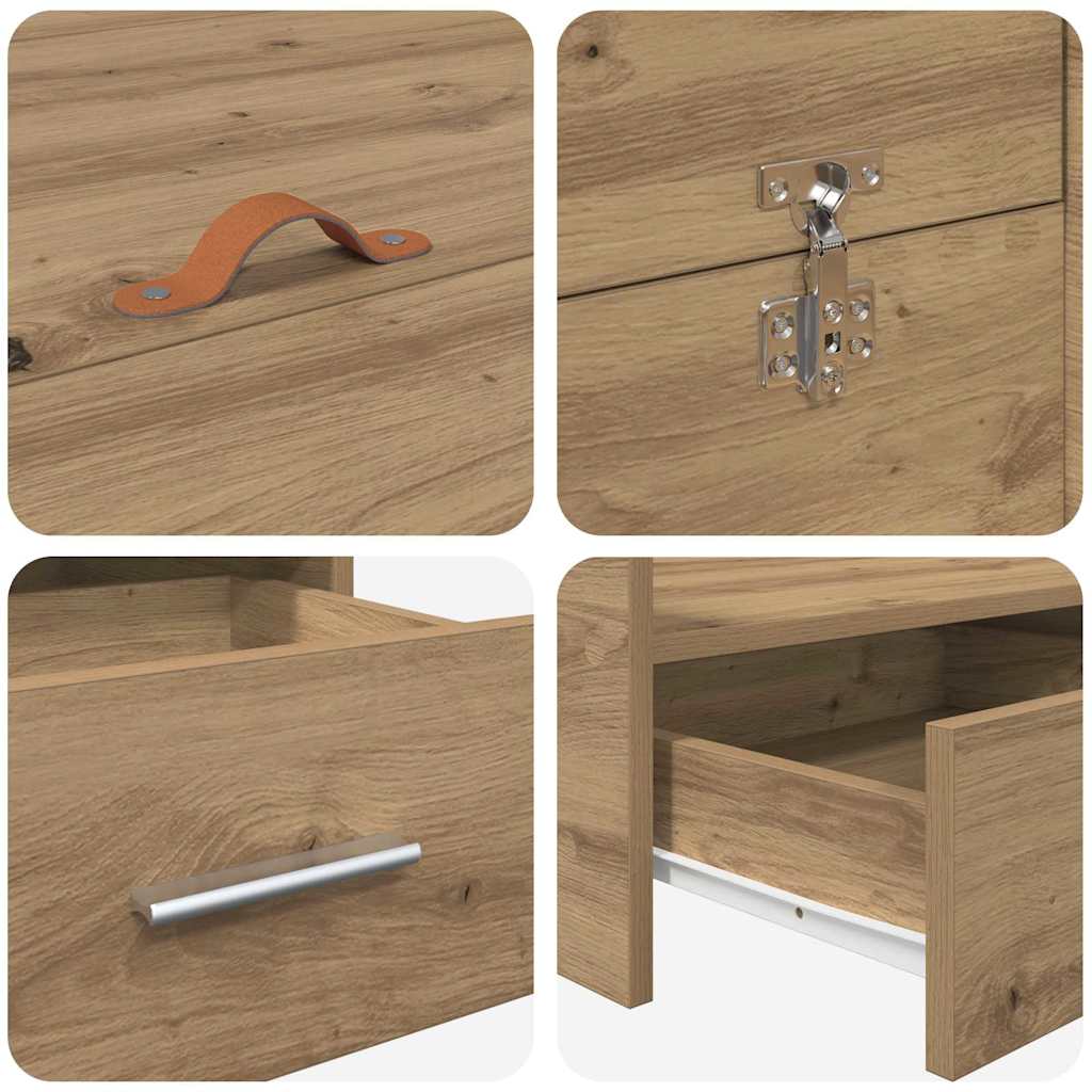 Struttura letto con contenitore rovere artigianale 140 x 190 cm - homemem39