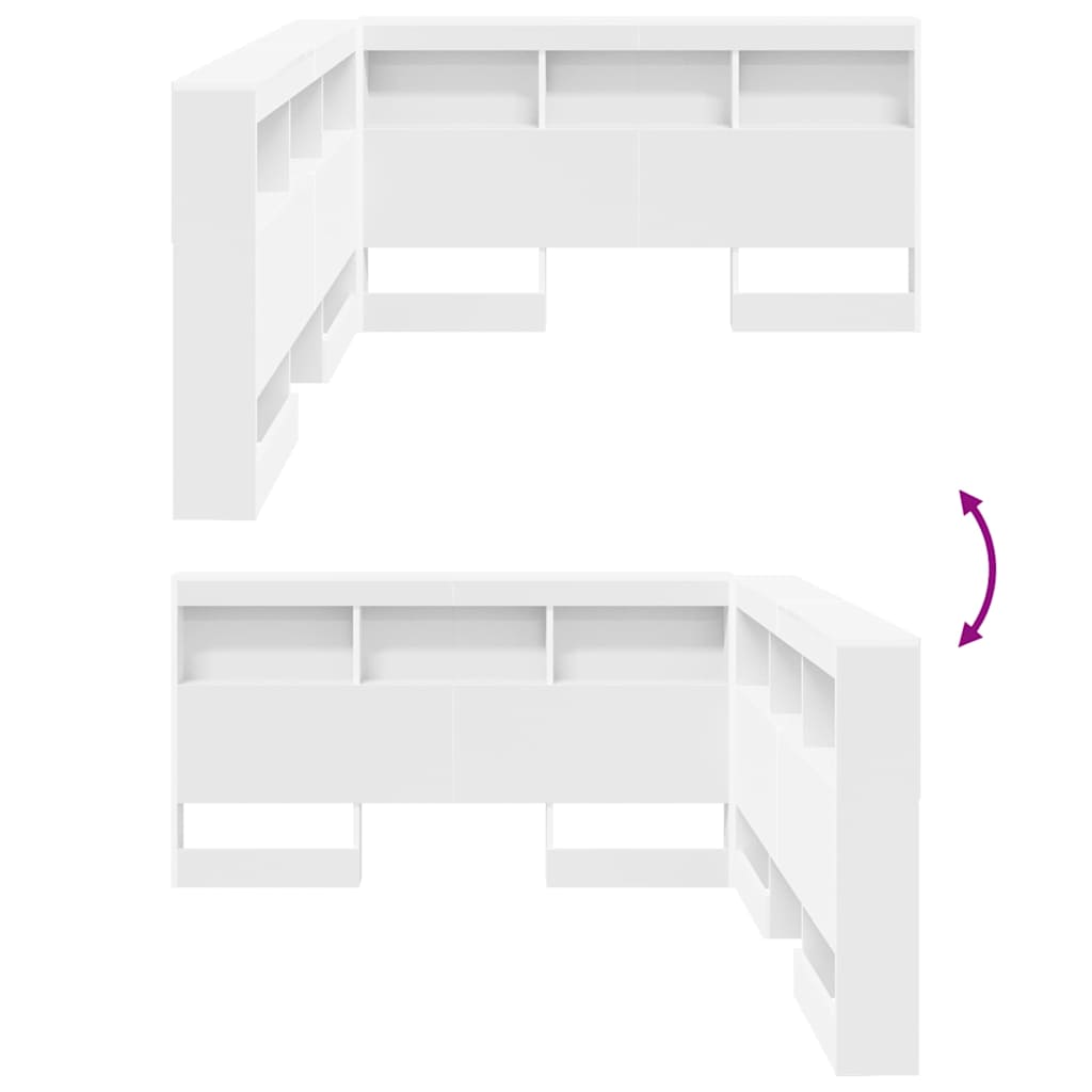 Testata contenitore Bianco 135 cm Legno multistrato | homemem39