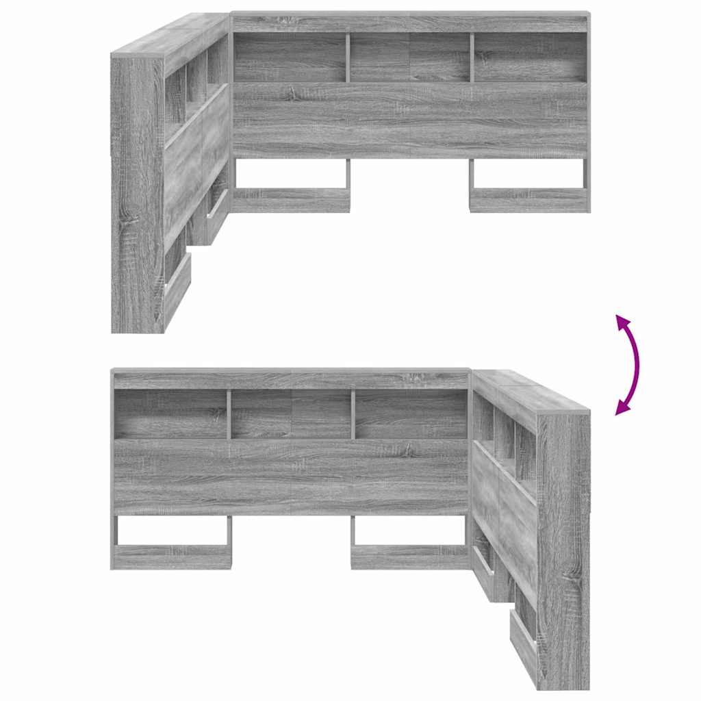 Testata contenitore Grigio Sonoma 135 cm Legno multistrato | homemem39