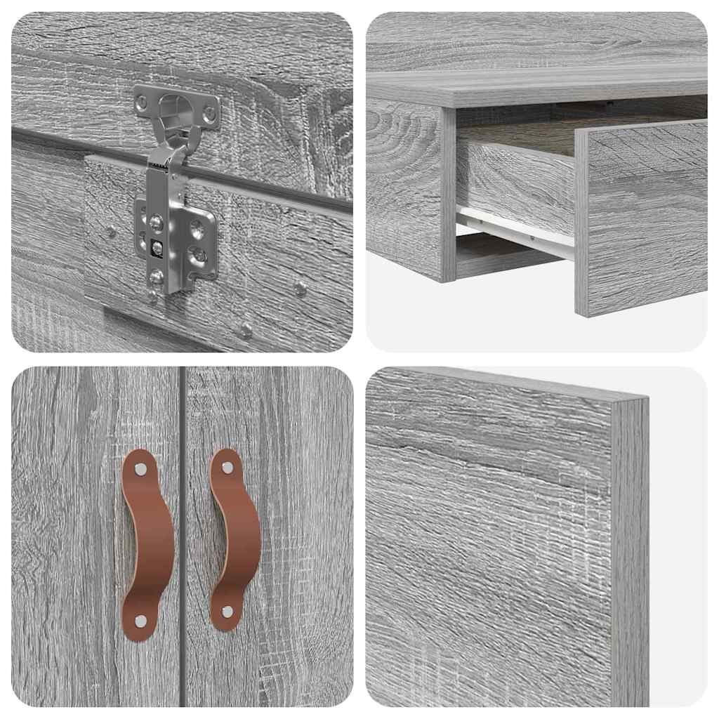 Struttura letto con contenitore con cassetto Grigio sonoma - homemem39