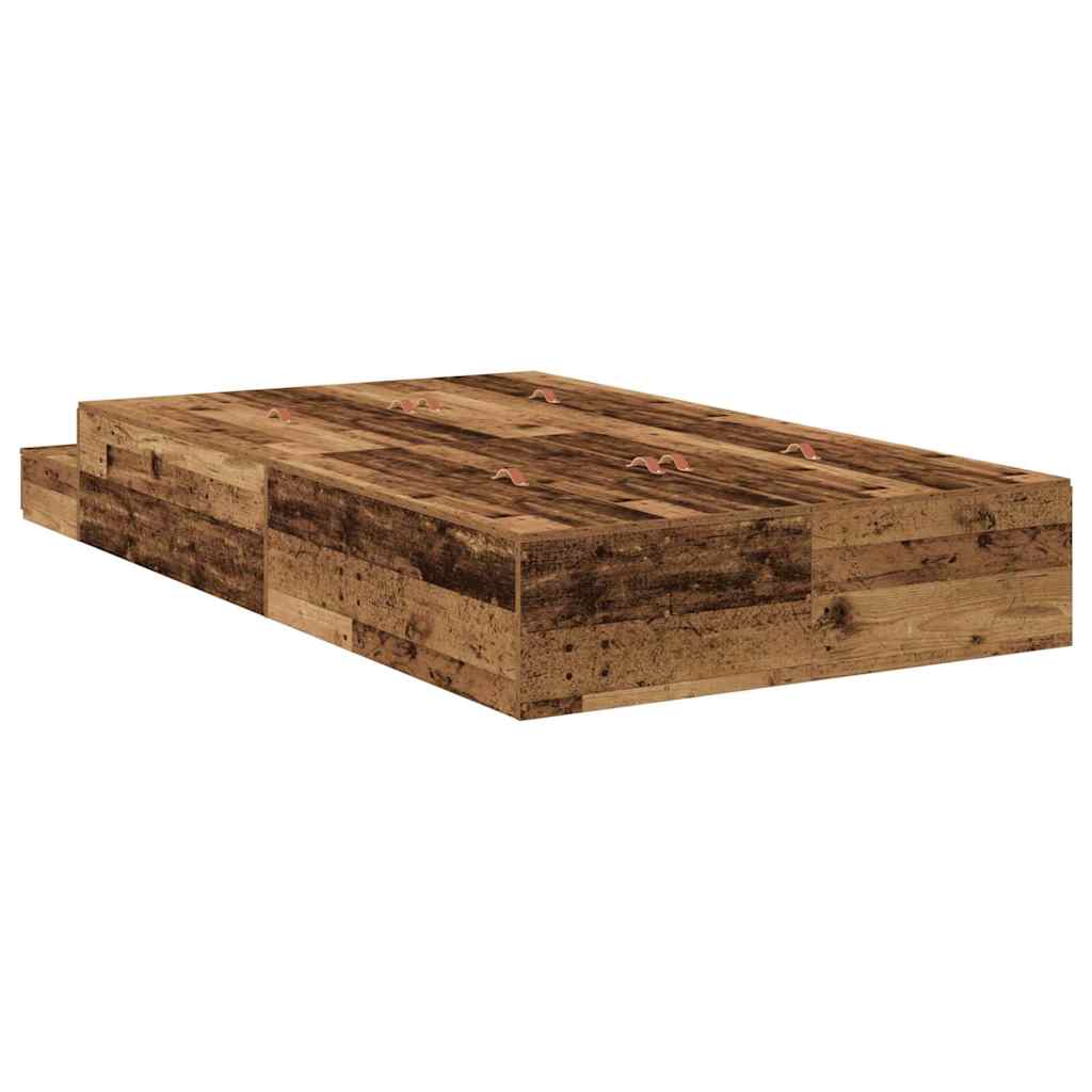 Struttura letto con contenitore Legno vecchio 120 cm
