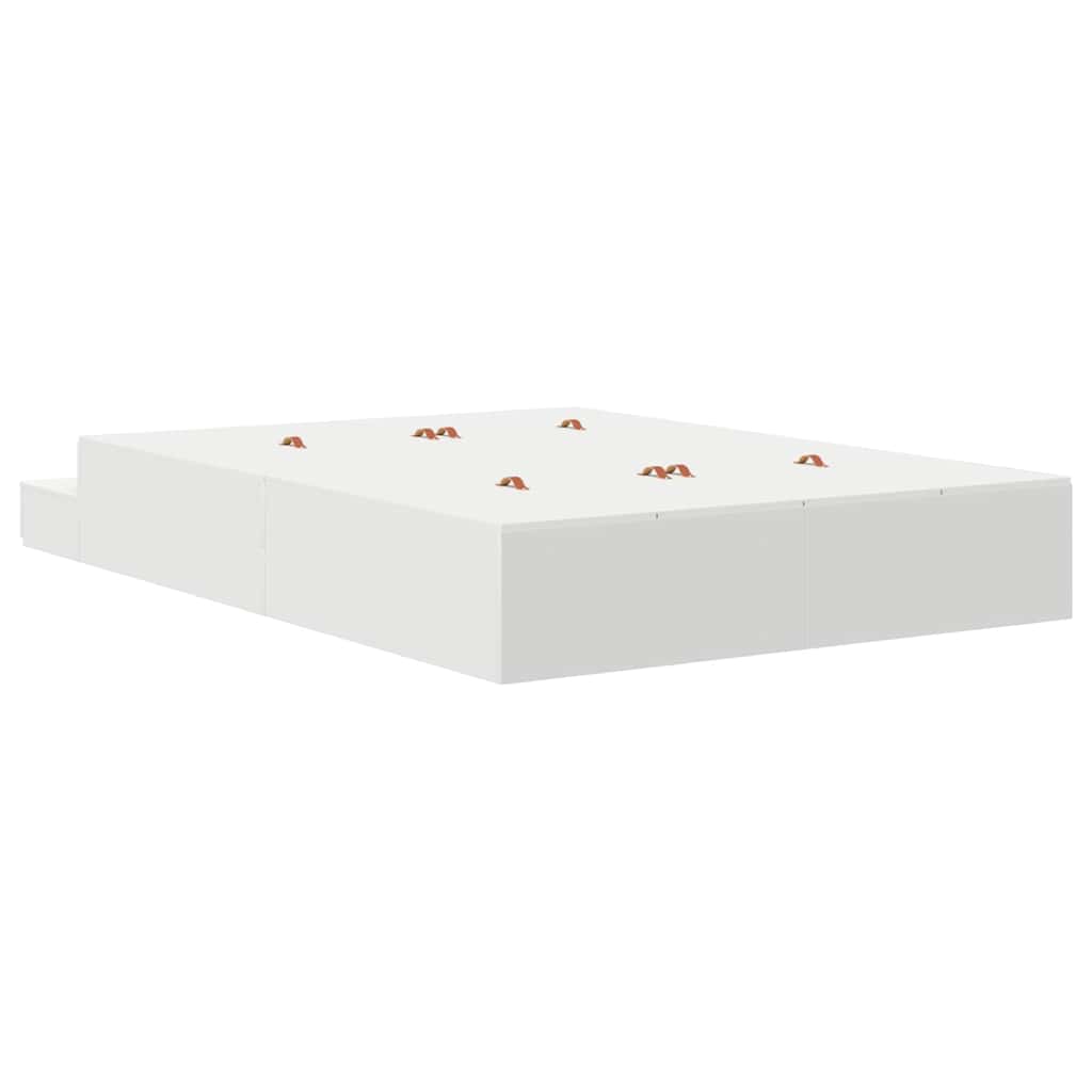 Struttura letto con contenitore Bianco 140 cm Legno multistrato | homemem39