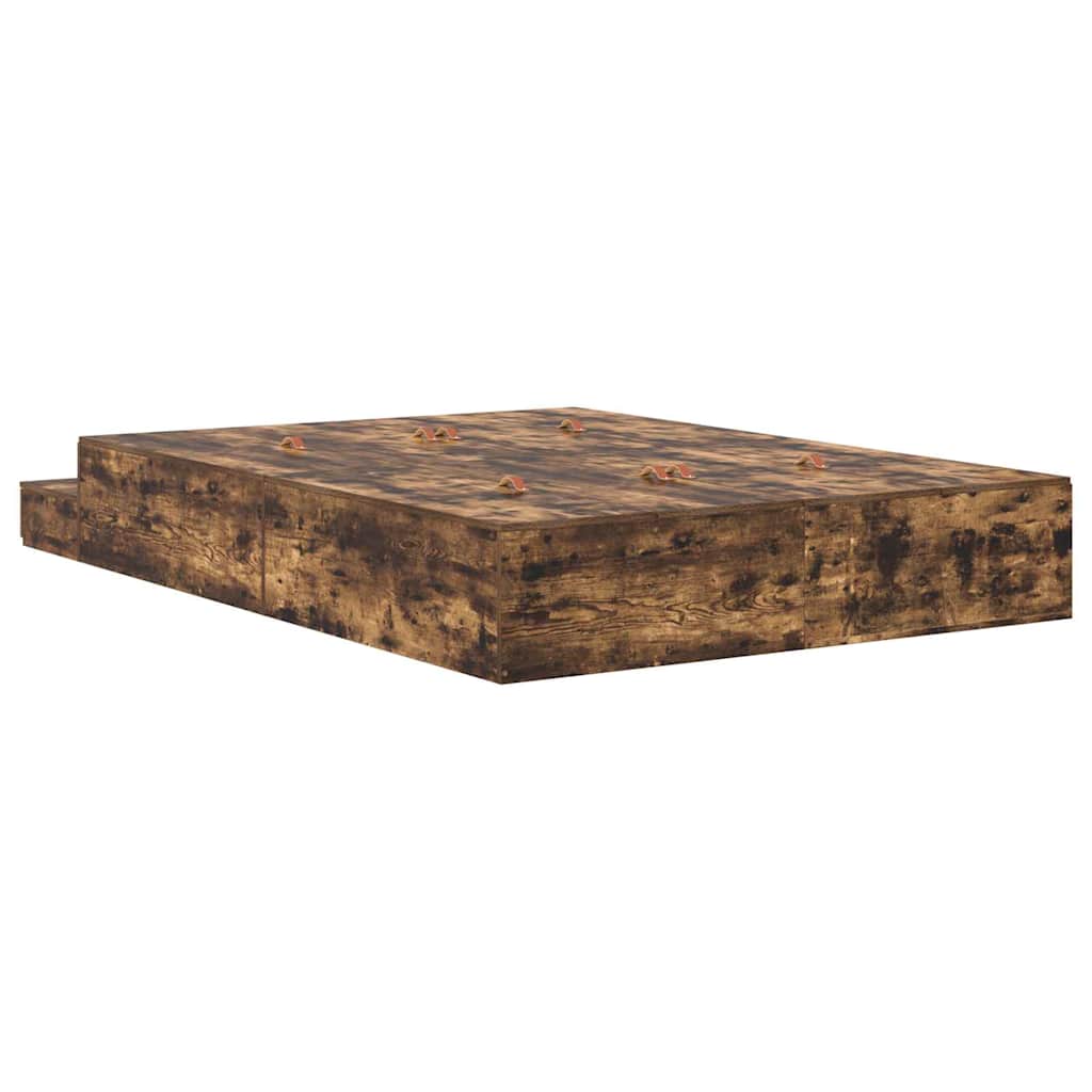Struttura letto con contenitore con cassetto Rovere fumé 135 cm | homemem39