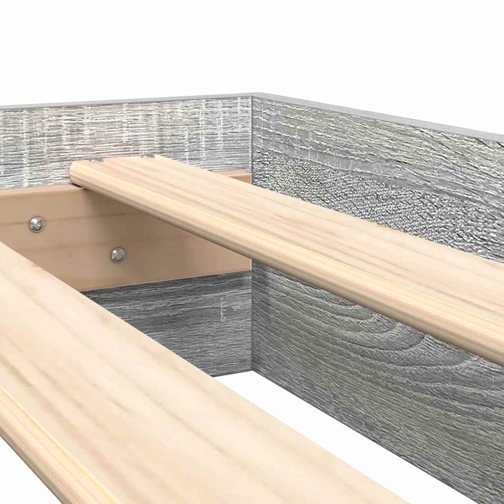 Letto Libreria Grigio sonoma 100 x 200 cm Legno multistrato | homemem39