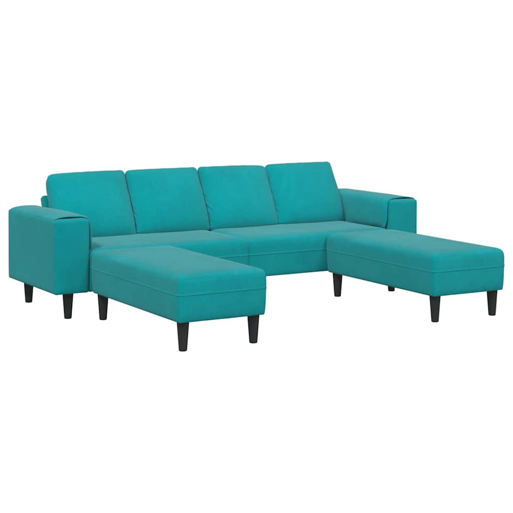 Set di divani 3 pcs Turchese Velluto