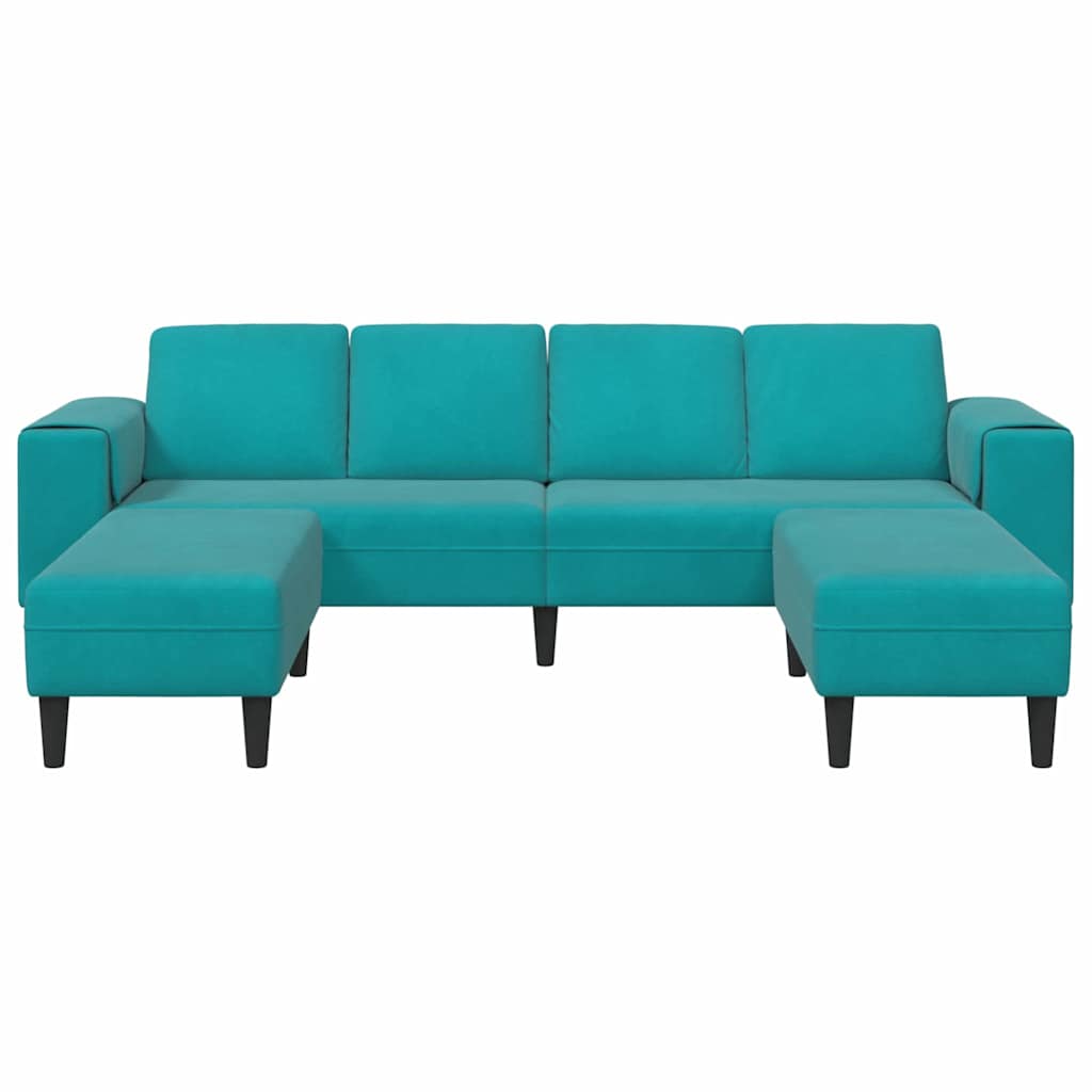 Set di divani 3 pcs Turchese Velluto