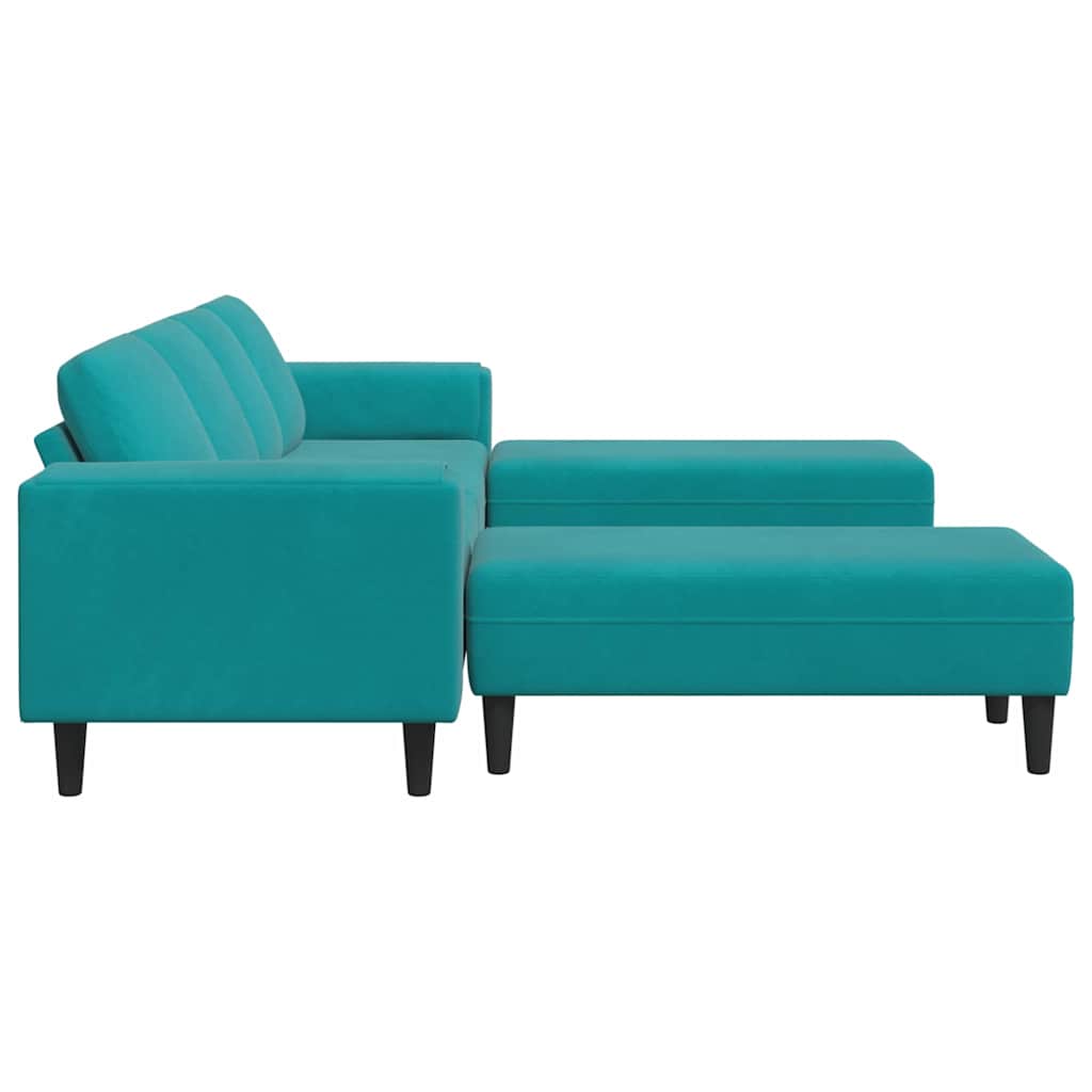 Set di divani 3 pcs Turchese Velluto