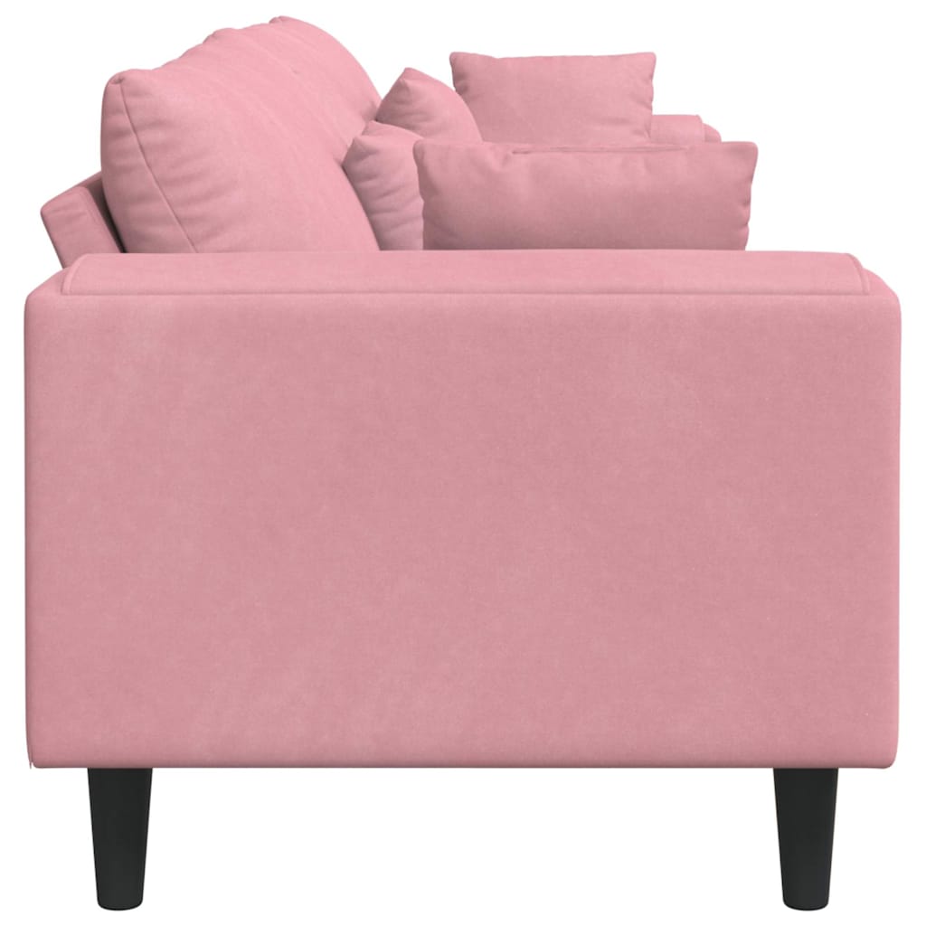 Divano in Velluto con cuscino Rosa 209 cm Velluto
