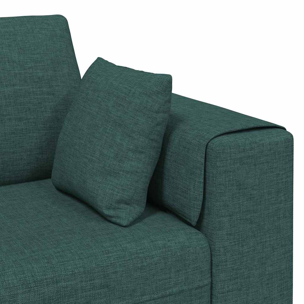 Divano in tessuto con cuscino 3 pcs Verde Scuro 208 cm Tessuto