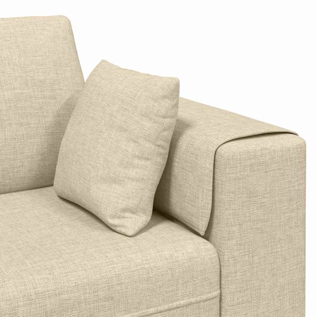 Divano in tessuto con cuscino 3 pcs Crema 208 cm Tessuto