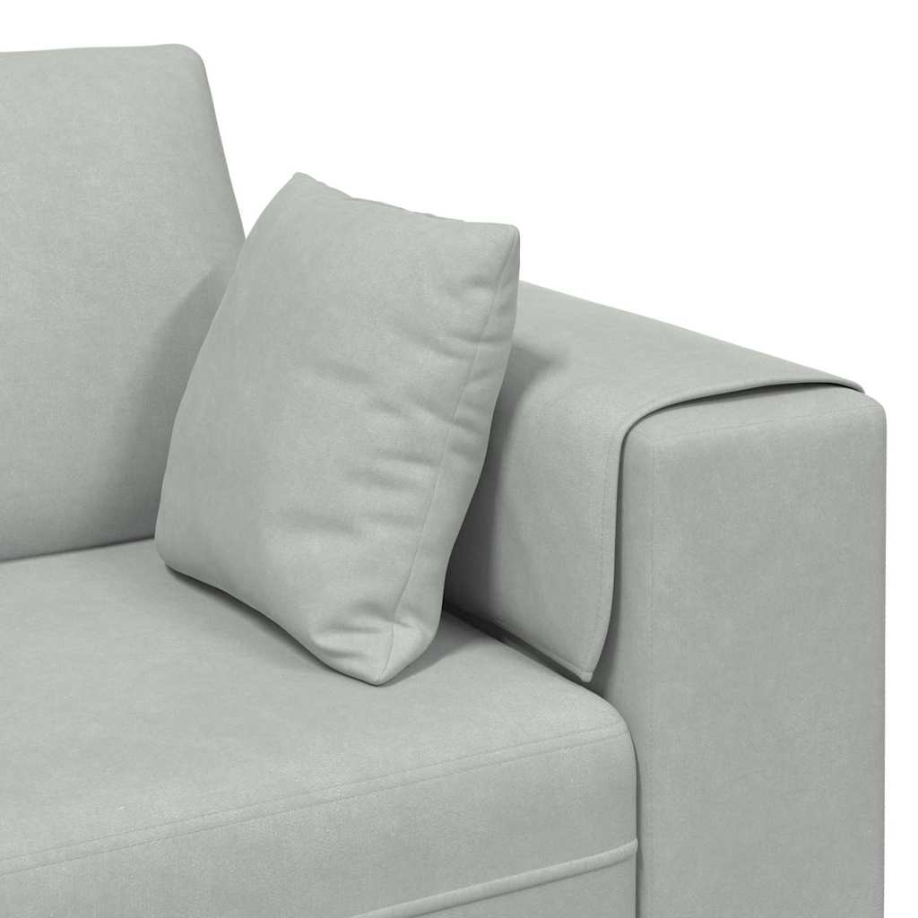 Divano in Velluto 3 pcs Grigio chiaro 208 cm Velluto