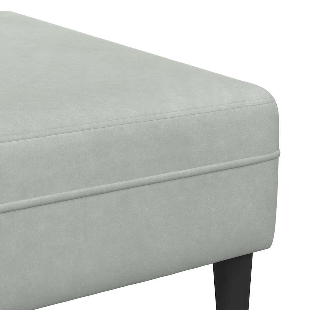 Divano in Velluto 3 pcs Grigio chiaro 208 cm Velluto