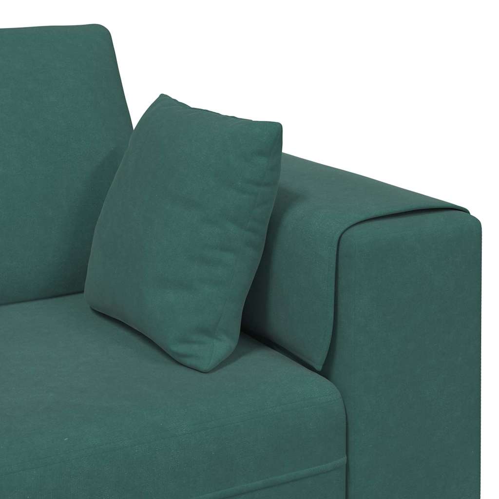 Divano in Velluto con cuscino 3 pcs Verde Scuro 208 cm Velluto