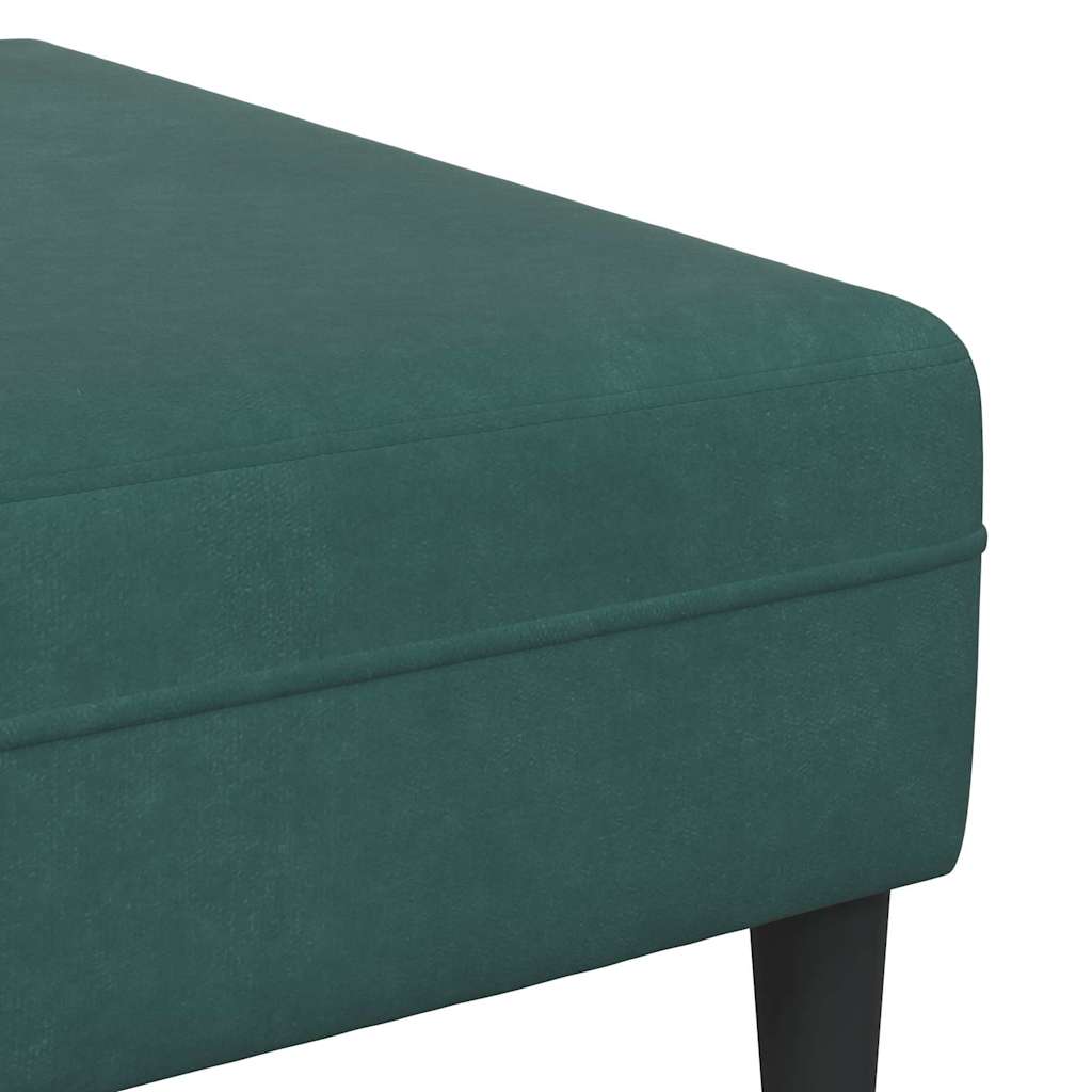 Divano in Velluto con cuscino 3 pcs Verde Scuro 208 cm Velluto