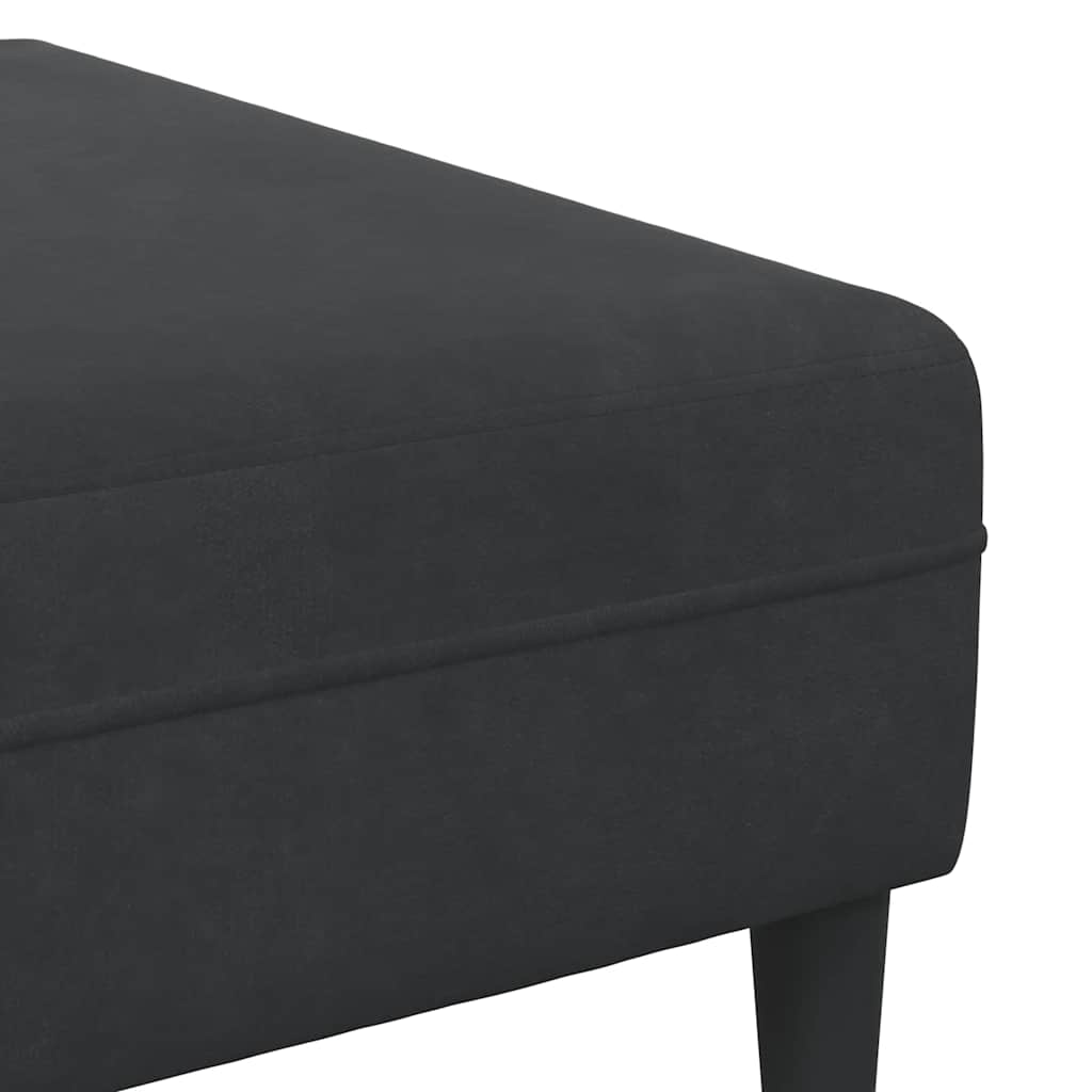Divano in Velluto con cuscino 3 pcs Nero 208 cm Velluto