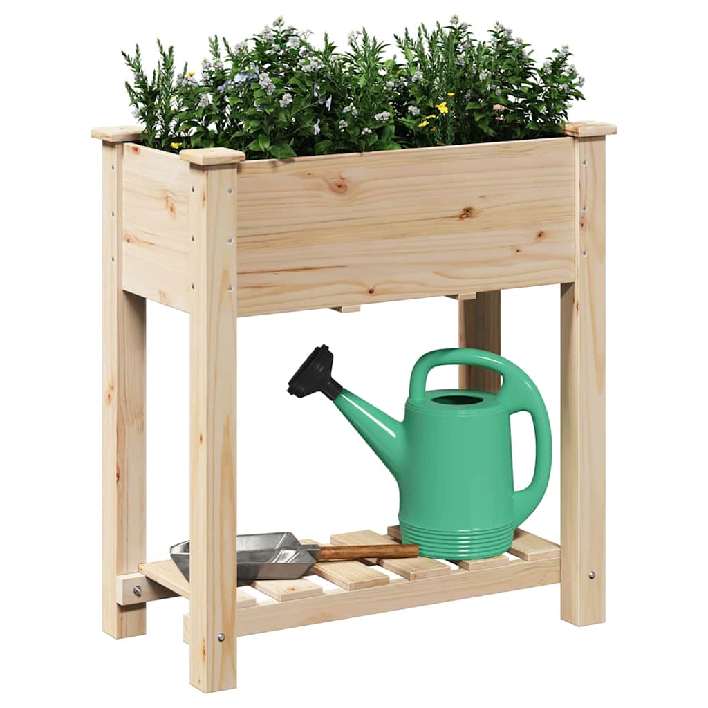 Vaso da giardino con lo scaffale Beige 71 x 37 x 76.5 cm