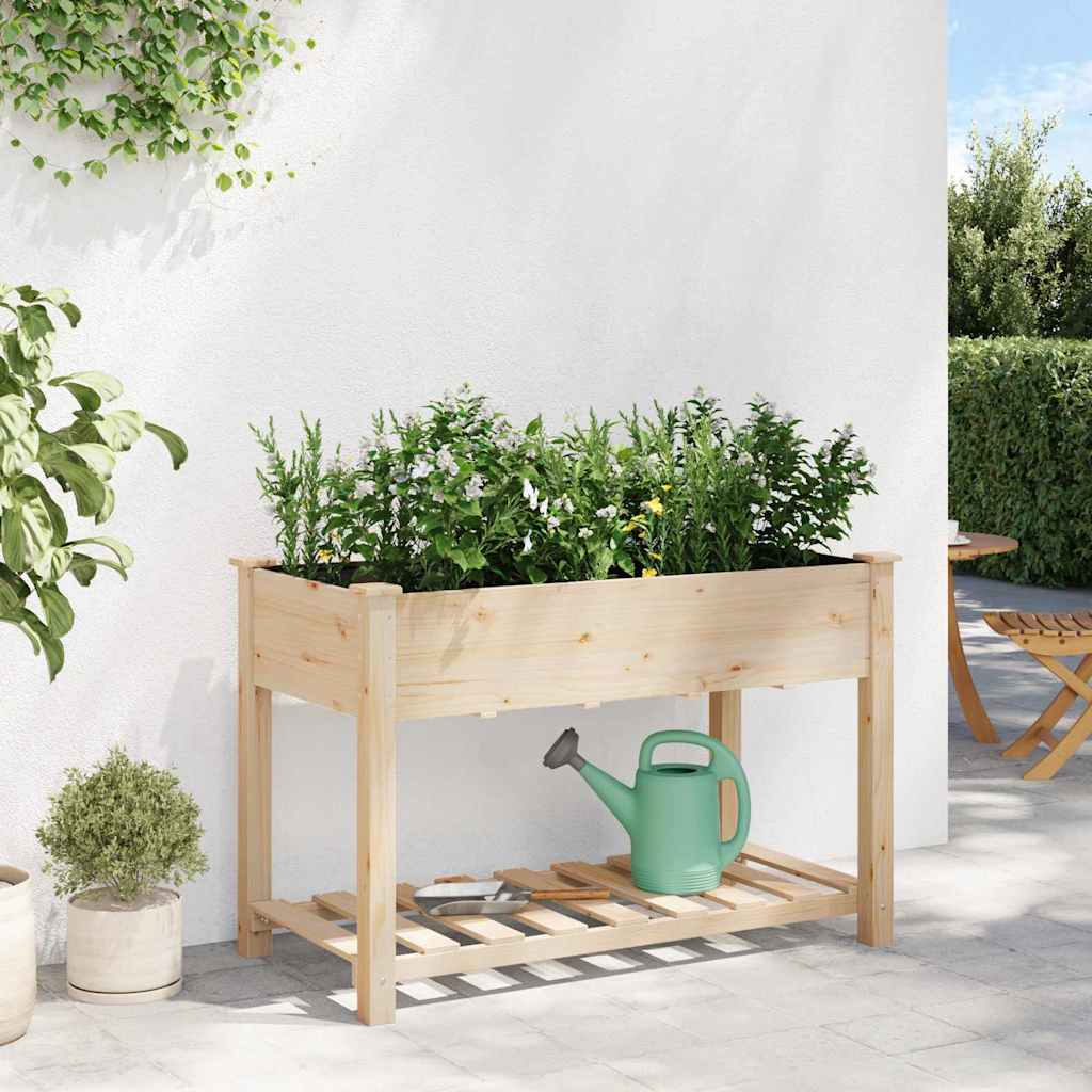 Vaso da giardino con lo scaffale Beige 115 x 59 x 76.5 cm