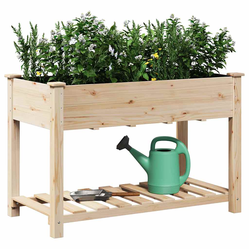 Vaso da giardino con lo scaffale Beige 115 x 59 x 76.5 cm