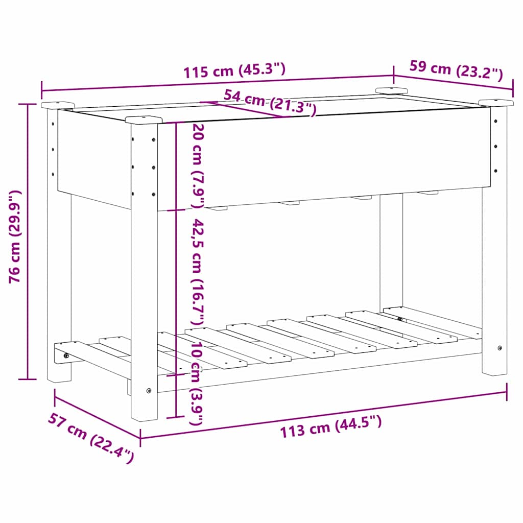 Vaso da giardino con lo scaffale Beige 115 x 59 x 76.5 cm