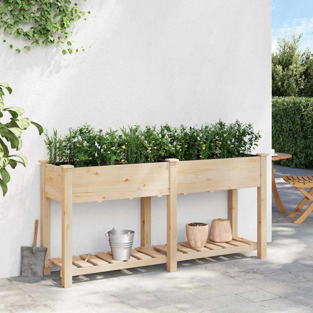 Vaso da giardino con lo scaffale Beige 161 x 43 x 76.5 cm