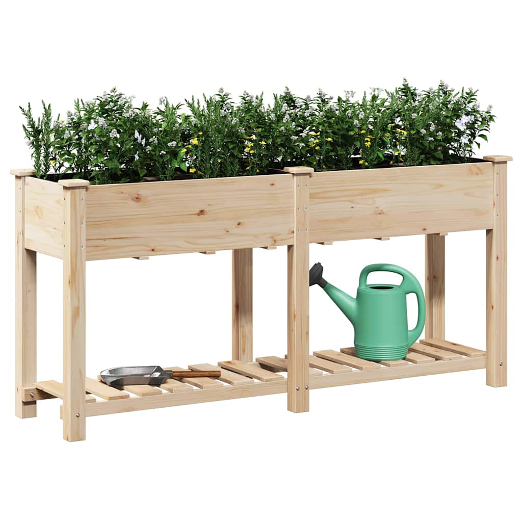 Vaso da giardino con lo scaffale Beige 161 x 43 x 76.5 cm