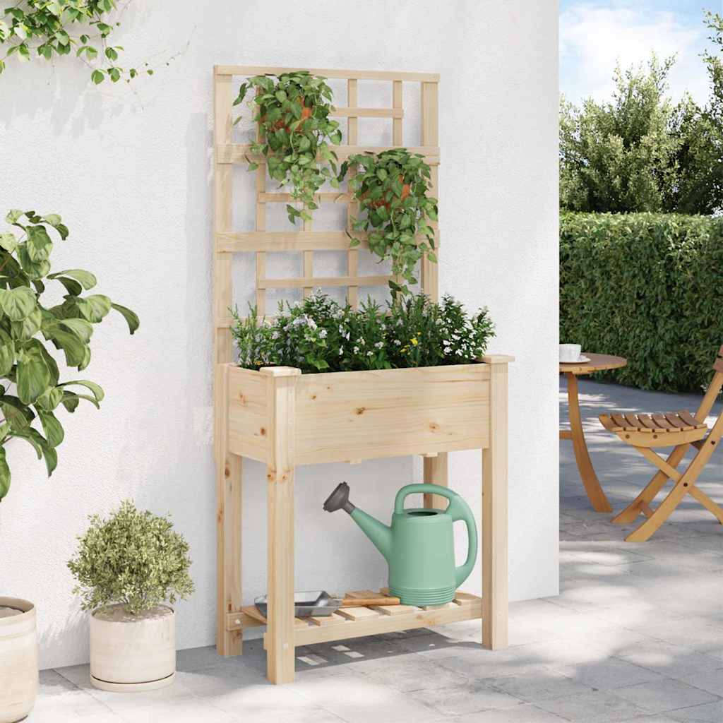 Vaso da giardino con lo scaffale Beige 71 x 38 x 152 cm