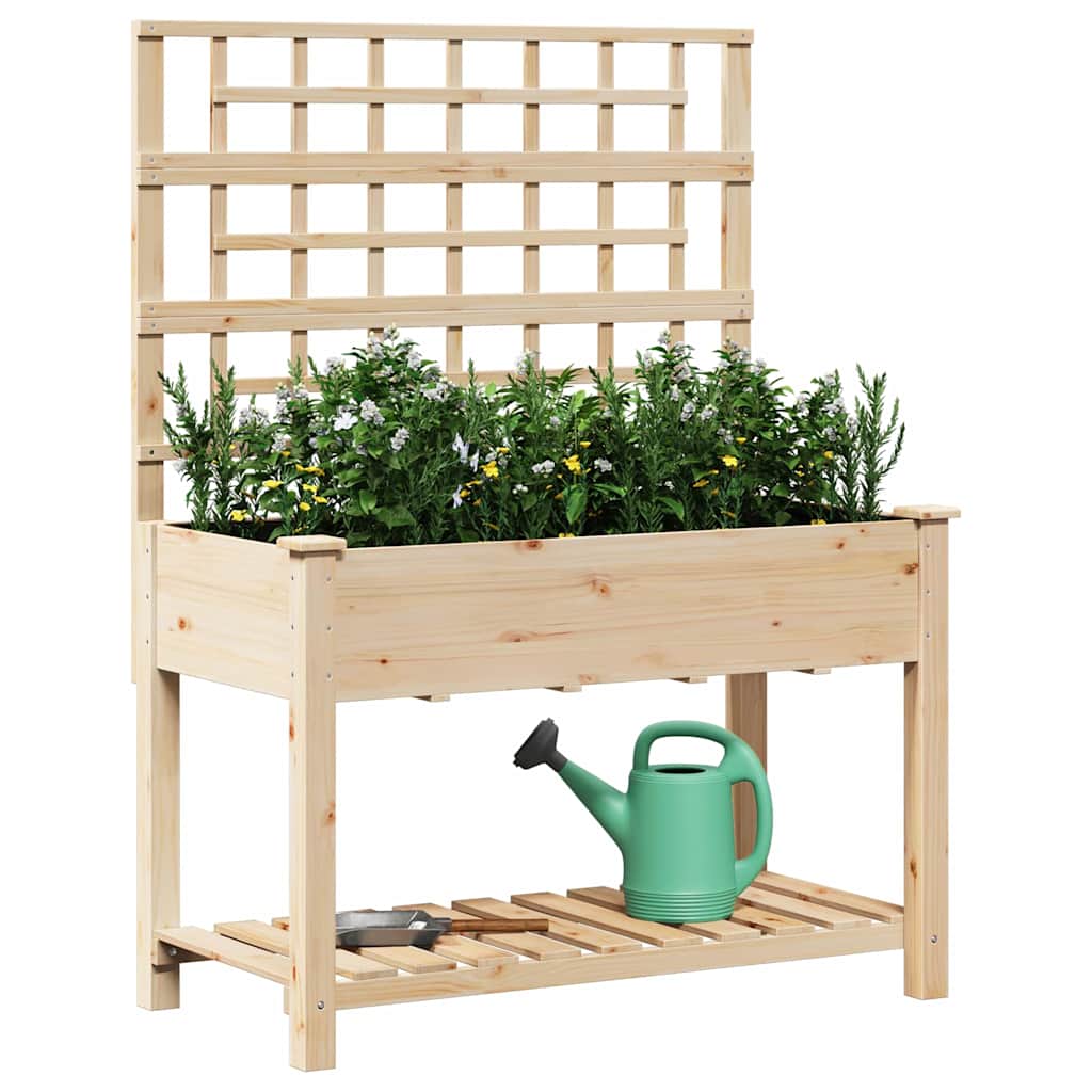 Vaso da giardino con lo scaffale Beige 115 x 60.5 x 153 cm