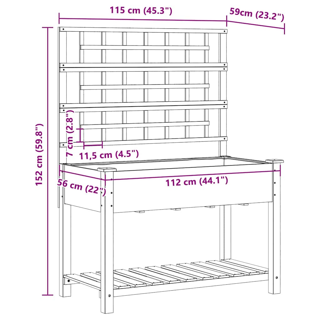 Vaso da giardino con lo scaffale Beige 115 x 60.5 x 153 cm