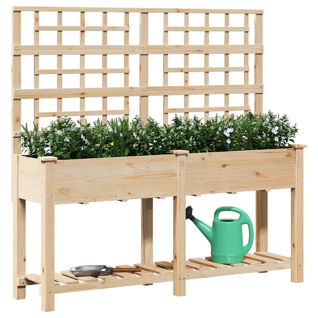 Vaso da giardino con lo scaffale Beige 161 x 46 x 152.5 cm