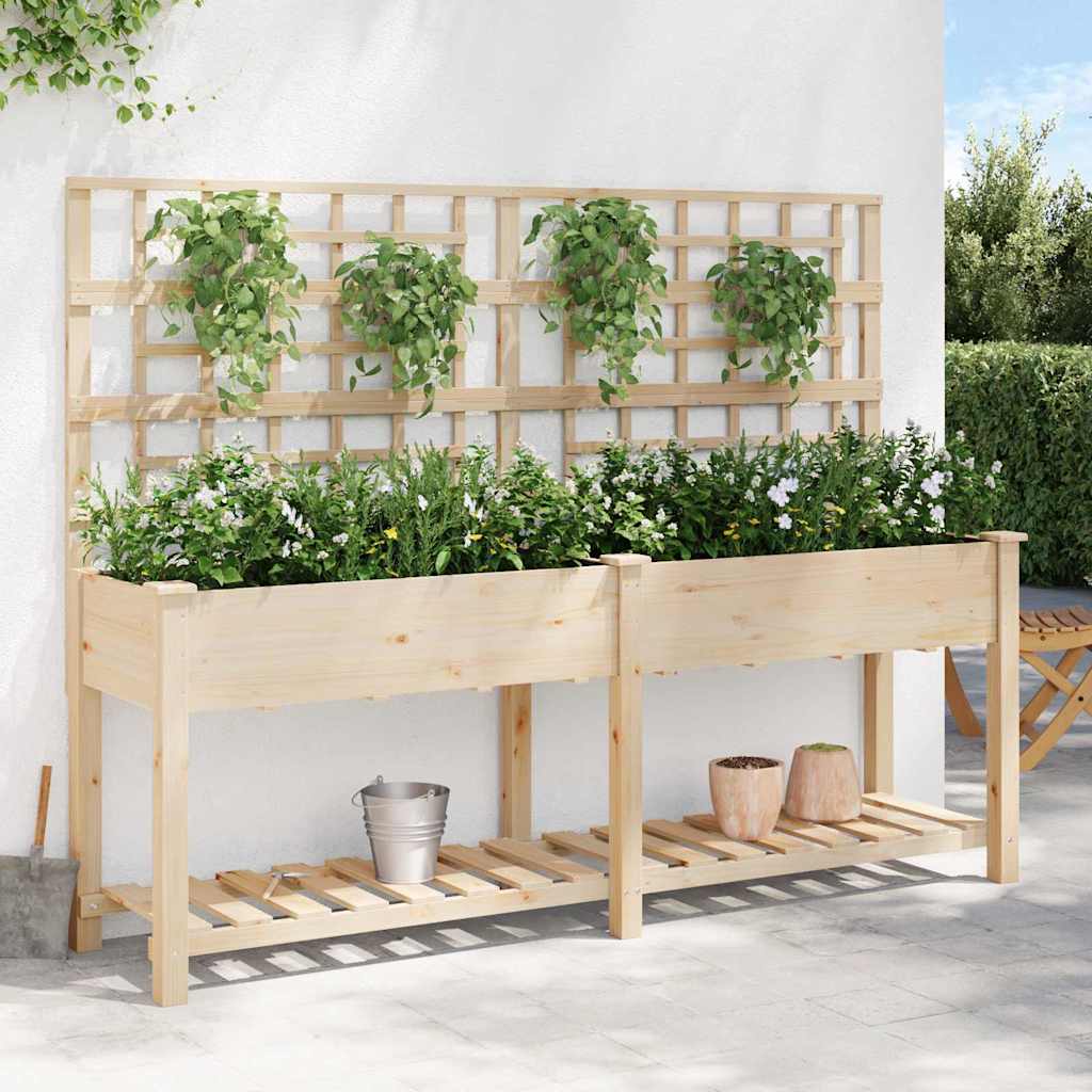 Vaso da giardino con lo scaffale Beige 203.5 x 54 x 152.5 cm