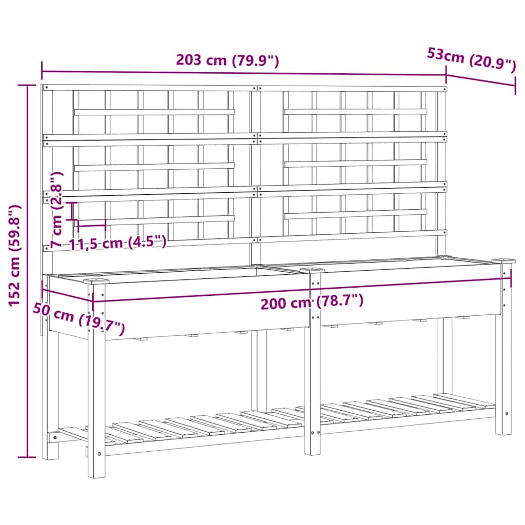 Vaso da giardino con lo scaffale Beige 203,5 x 54 x 152,5 cm | homemem39