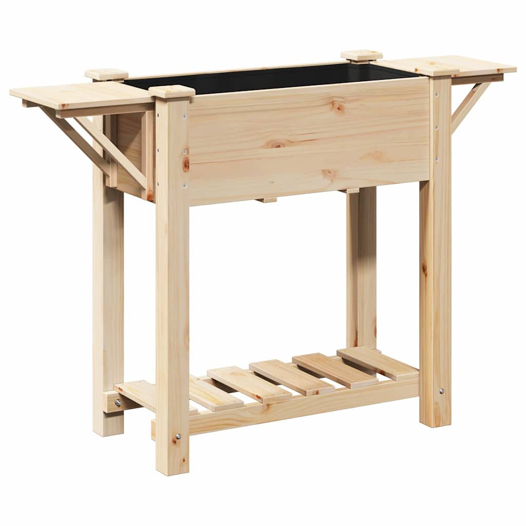 Vaso da giardino con lo scaffale Beige 111 x 37 x 76.5 cm