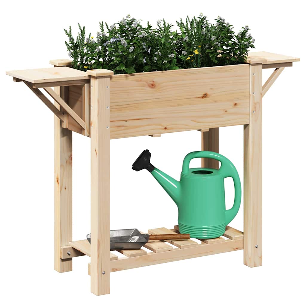 Vaso da giardino con lo scaffale Beige 111 x 37 x 76.5 cm