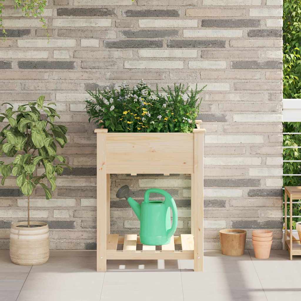 Vaso da giardino con lo scaffale Beige 60.5 x 60 x 76.5 cm