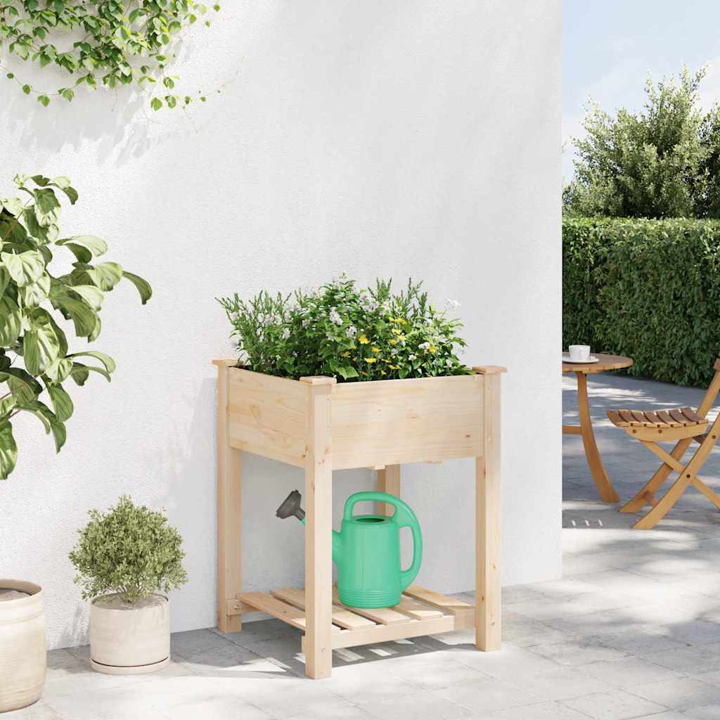 Vaso da giardino con lo scaffale Beige 60.5 x 60 x 76.5 cm